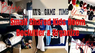 Small Kids Room For 2 ORGANIZE & DECLUTTER | Clean With Me 2024 | Baseball Theme Kids Room