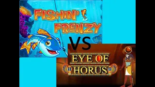 Bookies slots - Eye of Horus + Fishin' Frenzy £2 stake