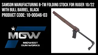 Samson Manufacturing B-TM Folding Stock for Ruger 10/22 with Bull Barrel, Black - 10-00046-03