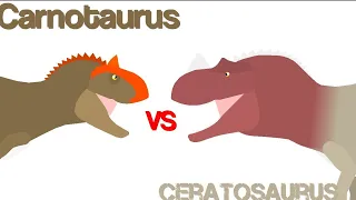 Carnotaurus VS Ceratosaurus (Short Stick nodes Animation)