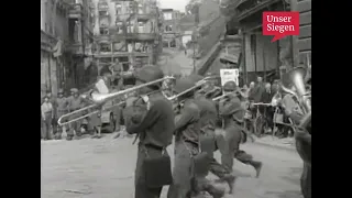 Siegesparade der alliierten Streitkräfte in Siegen am 09.05.1945