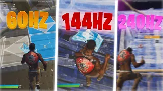 What it looks like to play on 60Hz vs 144Hz vs 240Hz | (Fortnite Comparison 1440p)