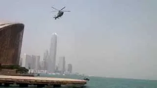 Helicopter take-off at Wanchai - Hong Kong