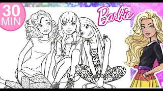 LONG BARBIE and FRIENDS Coloring Pages Compilation - 30 MIN Coloring of Barbie Dreamhouse Adventure