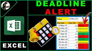 How to Create Deadline Alert Excel | Conditional Formatting in Excel