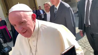 Upclose moment with Lolo Kiko (Pope Francis) at Piazza San Damaso, Vatican City