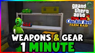 Collect Weapons & Gear in 1 Minute! - Cluckin' Bell Farm Raid | GTA Online