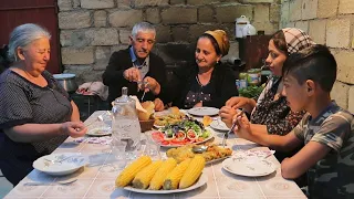 I baked CabbageStuff and An Unusual Cake for the guests from the village Rural Life of  Young Family