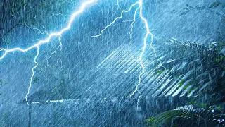 Rain Sounds Make You Sleep Instantly 😴 Beat Stress & Insomnia | Heavy Rainstorm & Strong Thunder
