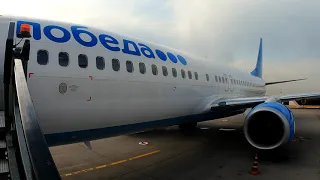 Pobeda 737 flight report from Moscow to Saint Petersburg 4K