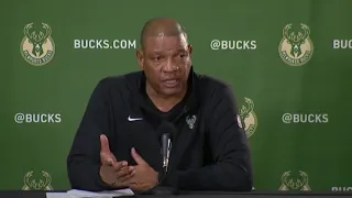 Milwaukee Bucks head coach Doc Rivers reacts after loss to Blazers