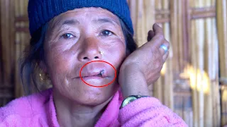 jungle man gave gift to his wife close to her mouth || a punch to wife by jungle man ||