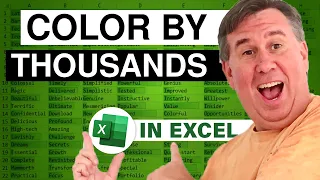 Excel - Change Cell Color based on Cell Value Divided by 1000  - Duel 166 - Episode 1928