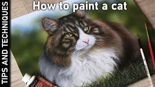 HOW TO PAINT A REALISTIC CAT IN ACRYLICS | PAINTING FUR TIPS