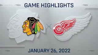 NHL Highlights | Blackhawks vs. Red Wings - Jan. 26, 2022