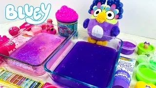 BLUEY Slime with Chattermax and Coco! PINK Slime | PURPLE Slime | Mixing Pink and Purple SLIME