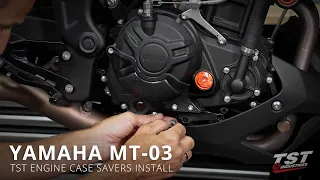 How to install TST Engine Case Savers on a 2020+ Yamaha MT-03 by TST Industries