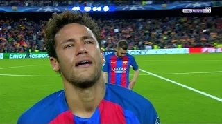 Neymar Jr llorando después de la eliminación (Barca 0-0 Juve)