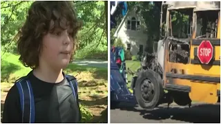 Boy notices funny smell on school bus alerting driver in the nick of time