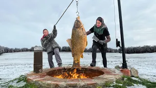 25kg Huge Carp with CAVIAR Inside Baked in the Oven!