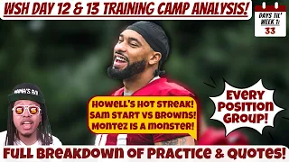 🕵WSH 2023 DAY 12 & 13 Training Camp Standouts! Every Position Group Breakdown! Sam Howell HOT STREAK