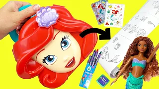 The Little Mermaid Movie 2023 Ariel Art Activity Book Case with Stickers! Crafts for Kids