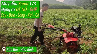 Máy xới đất 173 Kachita làm đất trên cánh đồng Dâu siêu lớn tại Hòa bình