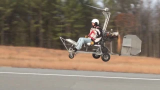 GYROGERALD Flying Bensen Gyroplane With Mcculloch Drone Motor