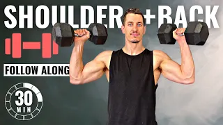 30 Min SHOULDERS AND BACK DUMBBELL WORKOUT | Strength Training