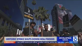 Actors are officially joining screenwriters on strike, shutting down Hollywood