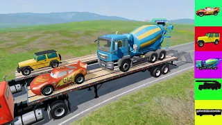 Cars vs Portal Trap with Slide Color   Cars vs Deep Water   Cars vs Rails and Trains   BeamNG Drive