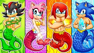 Four Mermaids Elements: Fire, Water, Air, And Earth | Sonic the Hedgehog 2 Animation