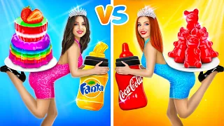 100 Layers of Jelly VS Chocolate Food Challenge | 1 vs 100 Coats of Jelly Eyeball by RATATA COOL