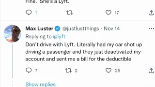 LYFT Driver’s Car Shot Up Then DEACTIVATED and Gets a Bill for the DEDUCTIBLE #lyft #crazy #corrupt