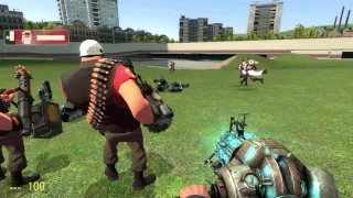 random unedited footage of me playing with tf2 bots in gmod