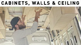 Huge Progress! Cabinets, Walls and a Ceiling | Van Conversion Part 3