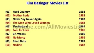 Kim Basinger Movies List