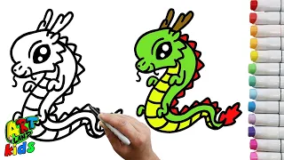 How to Draw a Chinese Lunar Year Dragon for Kids