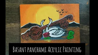 Basant panchami Acrylic Painting || Saraswati Puja special @hbpaintfestival