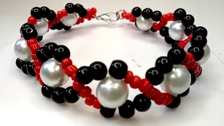 simple beading tutorial//diy bead jewelry//simple for beginners//beading 24/4/24(105)