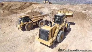 CAT 992K loading 777F haul trucks on new residential development