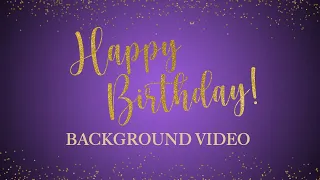 Happy birthday background video | 3 Hours animated Background | Purple, Gold & Black balloons