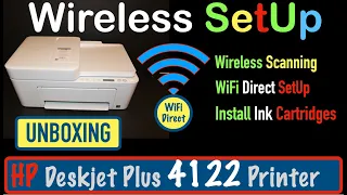 HP Deskjet Plus 4122 Wireless SetUp, Unboxing, Install Ink, wireless Scanning, Copy Test & Review !!