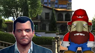 Depressed Super Mario Breaks Into GTA 5 Michael's House