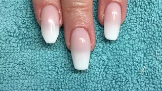 baby boomer acrylics in coffin, taypered square and ballerina