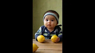 Try Not to Laugh Babys vs Lemon For The First Time #shorts #cutebaby #funnyvideo