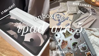 iPad Air 5 (starlight 256GB), Apple Pen 2 ♡ Unboxing and Accessories (with links)! 📦