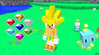 MINECRAFT - SONIC the HEDGEHOG DLC *SUPER SONIC SKIN* ALL CHAOS EMERALD LOCATIONS