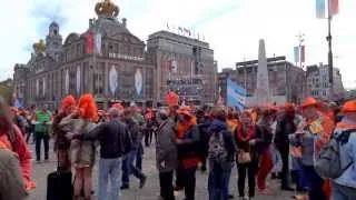 Inhuldiging koning Willem-Alexander. De Dam in Amsterdam 30 april 2013