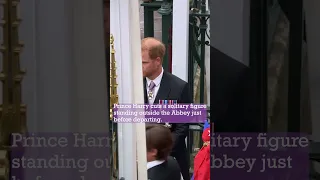 Prince Harry Standing Outside the Abbey Before Departing the Coronation